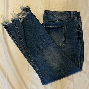 Wonderly Women's Lightly Distressed Mid-rise Slim Flare Jeans Size 20W